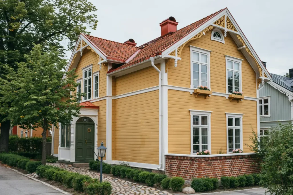 fasadens utsmyckningar terst lldes och kompletterades i svedmyra enskede